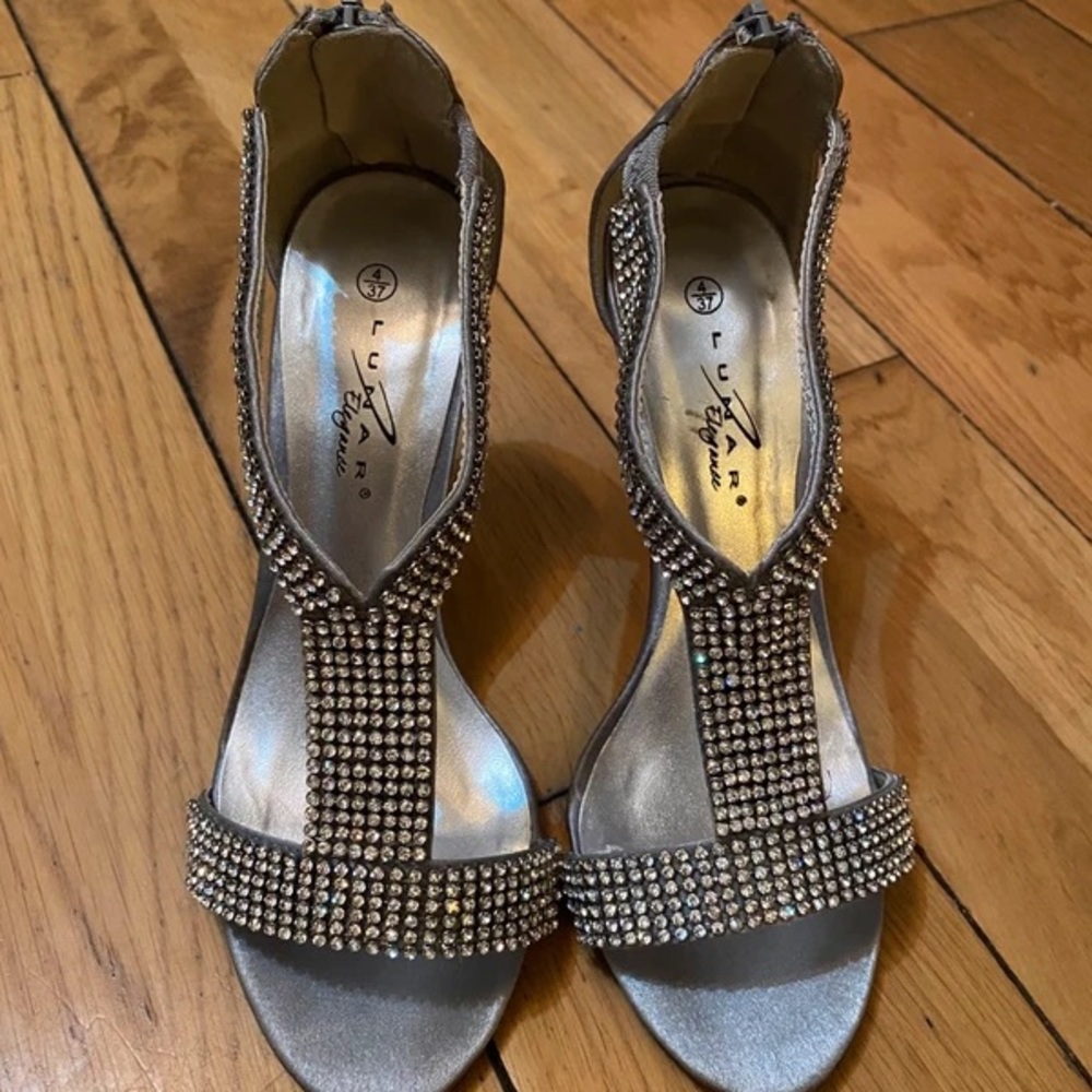 Luxe Shimmering Silver Rhinestone Heels